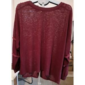 Umgee Marbled Maroon Size XL Sweater Oversized Comfortable Women's Top